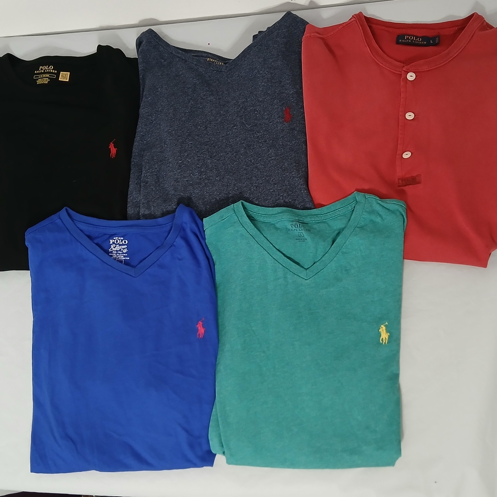Ralph Lauren Polo Shirts - Men's Multicolor Set Long/Short Sleeves Large